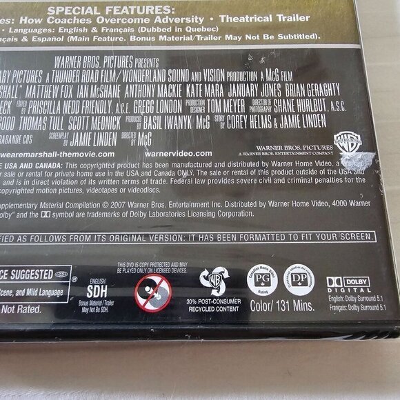 New Matthew McConaughey "We Are Marshall" Full Screen Edition DVD - Picture 6 of 6